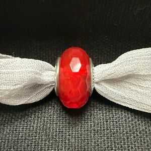 Retired Pandora Red Fascinating Faceted Murano Charm